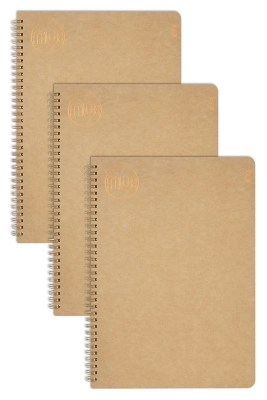 NU Kraft A4 Wiro Notebook Multipack of 3 Paper Banding School