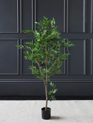 Artificial Mini Ficus Tree In Black Pot 130cm Home at ASDA