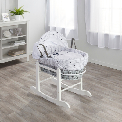 Disney Mickey Mouse Grey Wicker Moses Basket Baby at ASDA