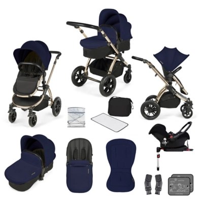 Ickle Bubba Stomp V3 Travel System with Galaxy Car Seat & Isofix Base