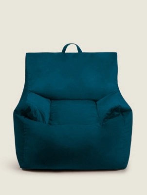 Kaikoo Teal Velvet Bean Bag Chair Home at ASDA