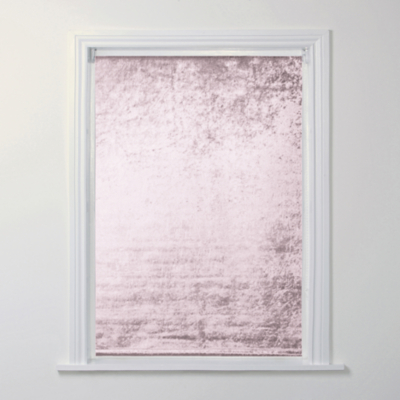 Blush Pink Crushed Velvet Blind Home at ASDA