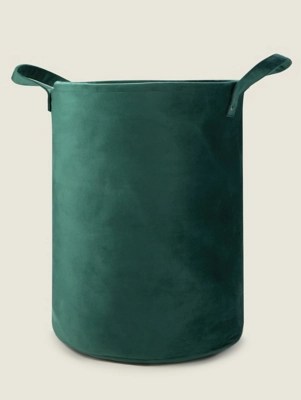 Green Velvet Laundry Hamper Home at ASDA
