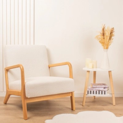 Cream Boucle Chair Home at ASDA