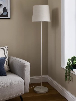 Cream Metal Floor Lamp Home at ASDA