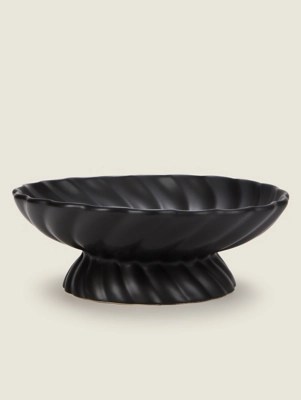 Black Shell Ceramic Bowl Home at ASDA