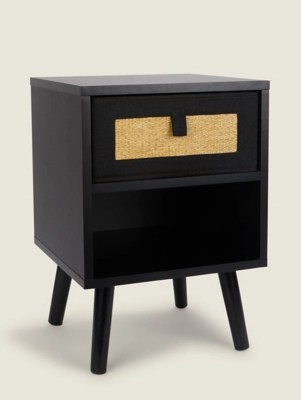 Black Bedside Table Home at ASDA