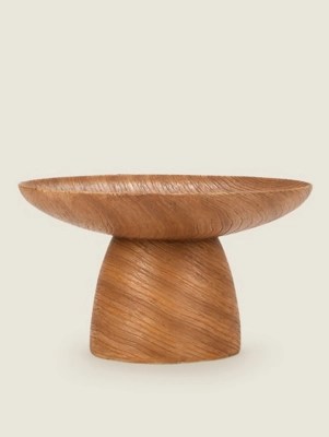 Natural Wood Effect Resin Bowl Home at ASDA
