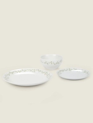 White Daisy Dinner Set 12 Piece Home at ASDA