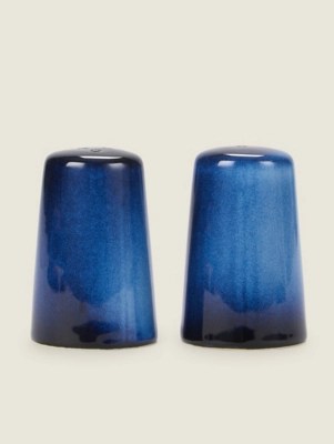 Blue Reactive Glaze Salt & Pepper Set Home at ASDA