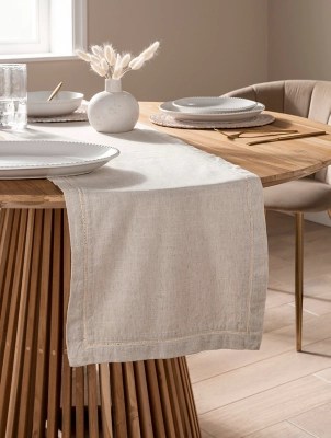 Stacey Solomon Natural Linen Runner Home at ASDA