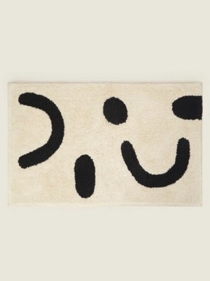 Black & White Sahara Abstract Bath Mat Home at ASDA