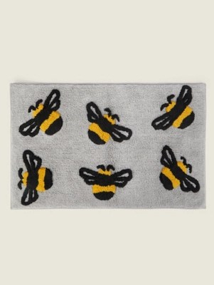 Grey Bee Bath Mat Home at ASDA