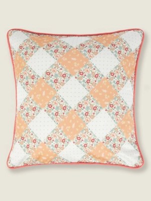 Pink Patchwork Cushion Home at ASDA
