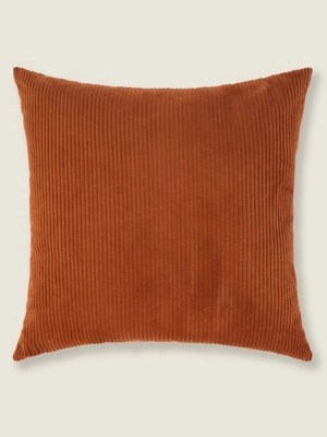 Caramel Brown Cord Cushion Home at ASDA