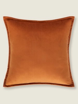 Brown Velvet Large Cushion Home at ASDA