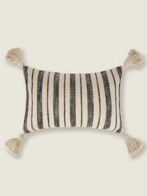 Monochrome Stripe Cushion Home at ASDA
