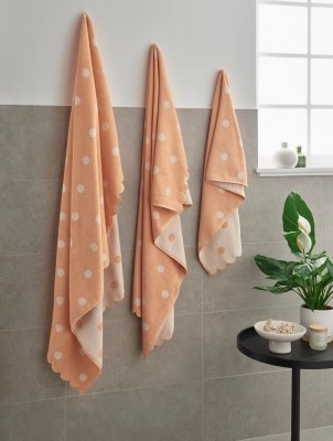 Pink Scalloped Dot Towel Range Home at ASDA