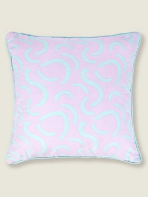 Squiggle Print Reversible Outdoor Cushion Home at ASDA