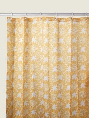 Yellow Sunflower Shower Curtain Home at ASDA