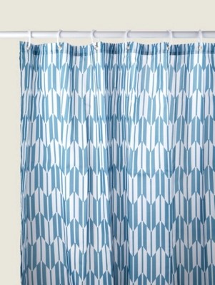 Blue Sahara Geometric Shower Curtain Home at ASDA