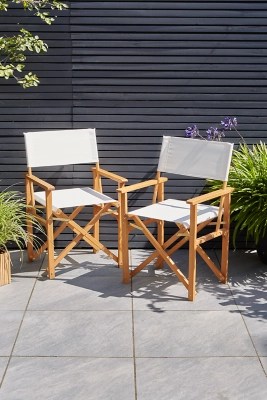 Director Chair 2 Pack Cream Outdoor & Garden at ASDA