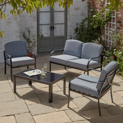 Haversham 4 Piece Garden Sofa Set Charcoal Outdoor & Garden at ASDA