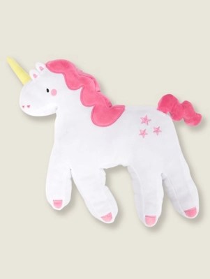 White Unicorn 3D Shaped Cushion Home at ASDA