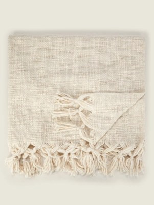 Natural Woven Throw Home at ASDA