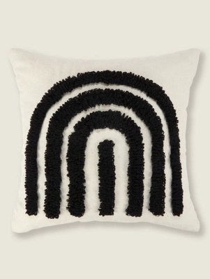 Monochrome Tufted Arch Cushion Home at ASDA