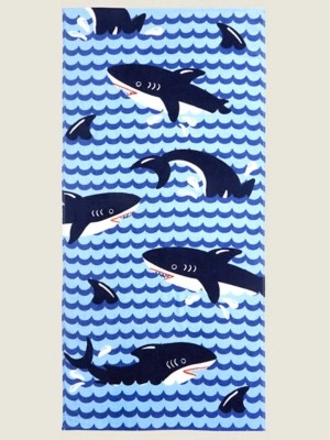 Blue Shark Beach Towel Home at ASDA