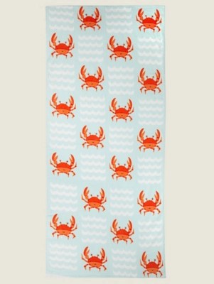 Light Blue Crab Beach Towel Home at ASDA