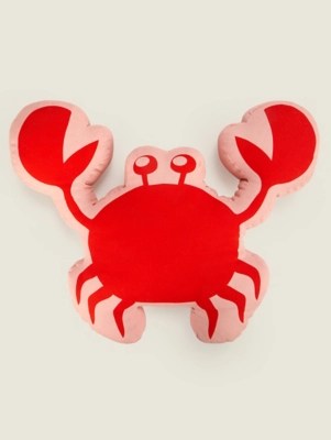 Red Crab Shaped Cushion Home at ASDA