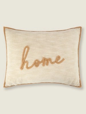 Natural Home Slogan Jute Cushion Home at ASDA