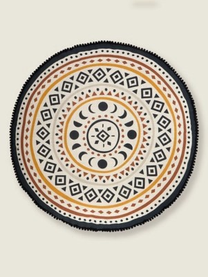 Monochrome Aztec Floor Seat Cushion Home at ASDA