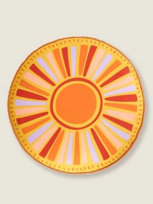 Orange Sun Floor Seat Cushion Home at ASDA