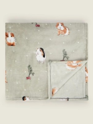 Green SuperSoft Guinea Pig Throw Home at ASDA