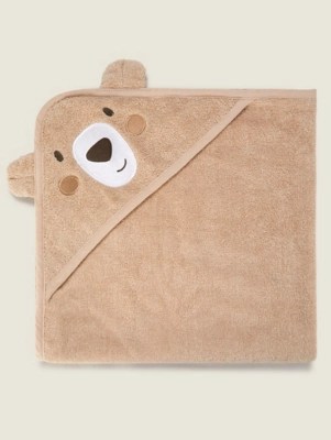Natural Bear Hooded Towel Baby at ASDA