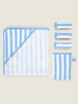 Blue Stripe Towel Bale Baby at ASDA