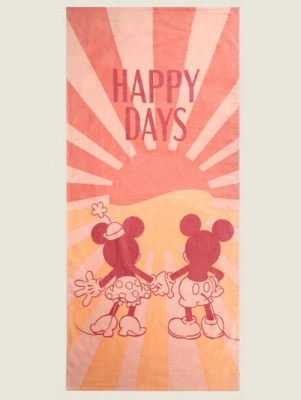 Disney Mickey Mouse Print Happy Days Beach Towel Home at ASDA