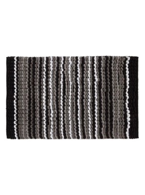 Stripe Bath Mat Black Home at ASDA