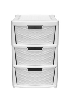 TU Mobile 3 Drawer Large Unit Grey Rattan Effect Home at ASDA