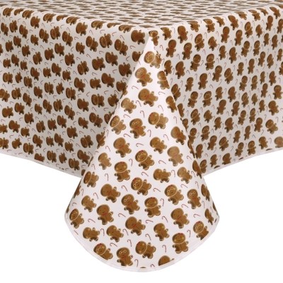 Brown Gingerbread Wipe Clean Tablecloth Home at ASDA