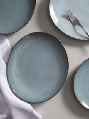 Gino D'Acampo Teal Dinner Plate Set of 4 Home at ASDA
