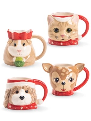 ChristmasShaped Mug Set of 4 Home at ASDA