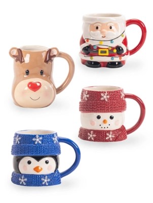 ChristmasShaped Mug Set of 4 Home at ASDA