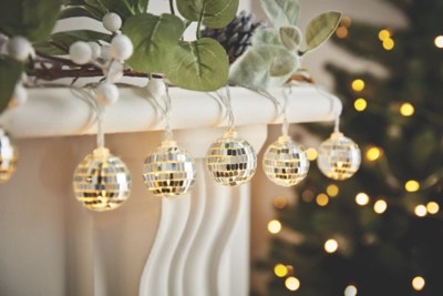 15 Silver Glitter Ball Christmas Lights Christmas at ASDA