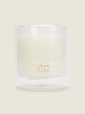 White Large Parisian Violet Luxury Candle Home at ASDA