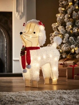White Large Dog Outdoor Christmas Light Christmas at ASDA