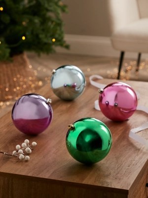 Christmas Extra Large Baubles Set of 4 Christmas at ASDA